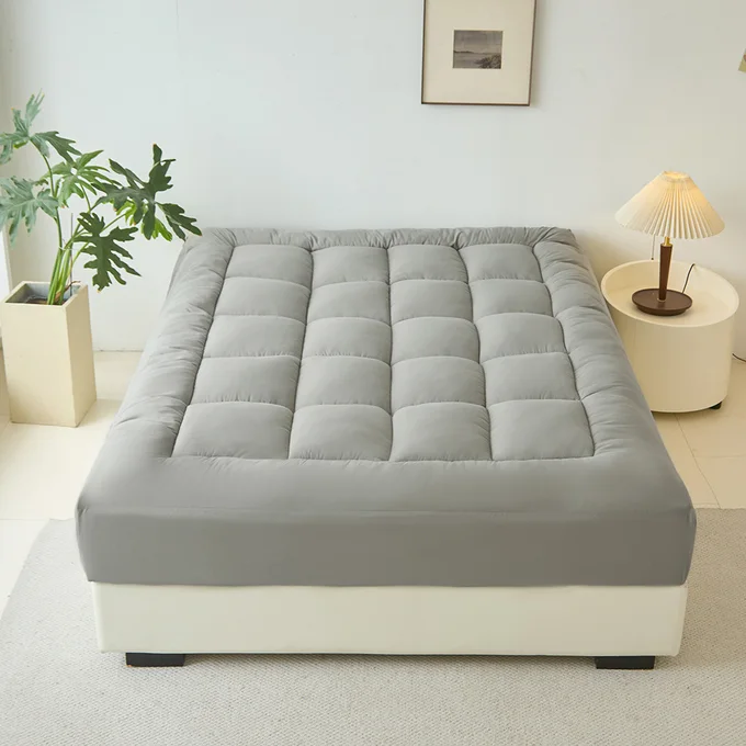 Plush Cooling Mattress Topper Gray