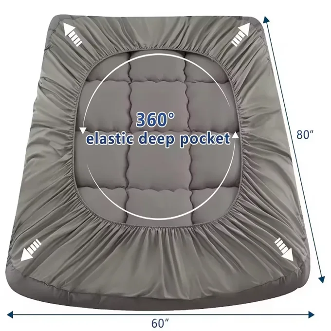 Plush Cooling Mattress Topper Gray — image 2